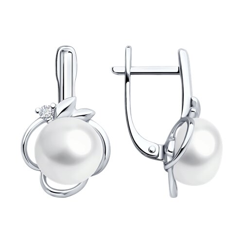Серьги SOKOLOV - Серебро 925, Жемчуг культивированный, Фианит (арт. 92022994)
