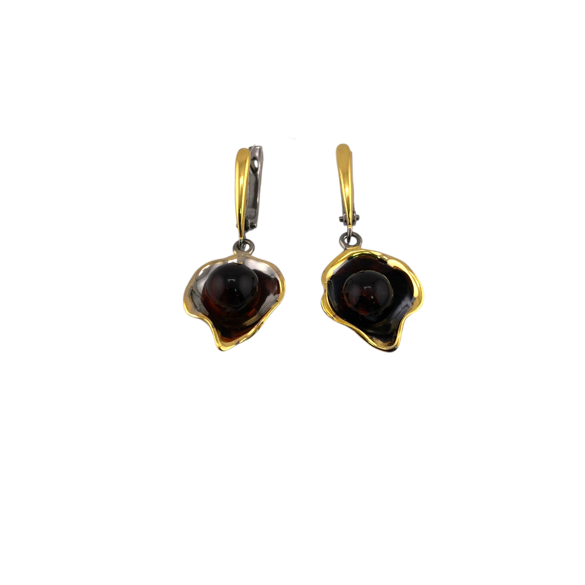 Серьги Янтарная волна - Серебро 925, Янтарь (арт. 821931к)