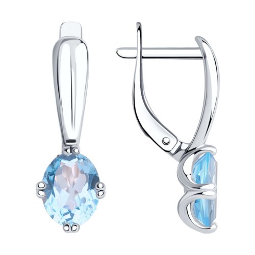 Серьги Diamant - Серебро 925, Топаз (арт. 94-320-00635-1)