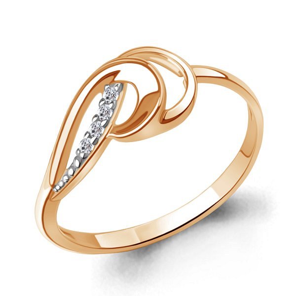 Кольцо Аквамарин - Золото 375, Фианит (арт. 600165.8)