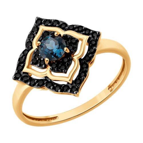 Кольцо SOKOLOV - Золото 585, Топаз, Фианит (арт. 717177)