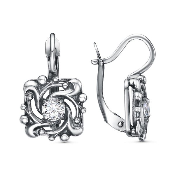 Серьги Красная пресня - Серебро 925, Фианит (арт. 33815082)