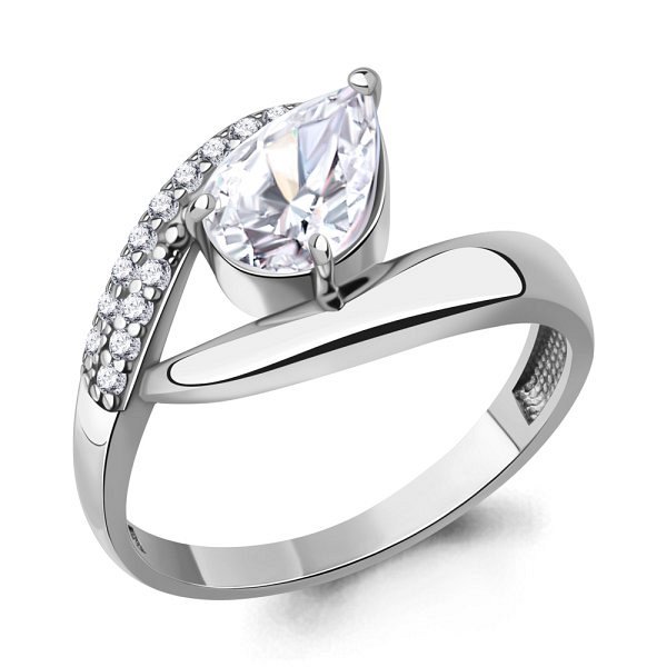 Кольцо Аквамарин - Серебро 925, Фианит (арт. 600569А.5)