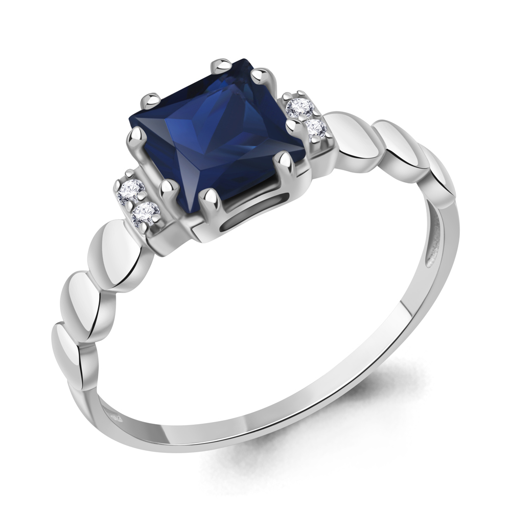 Кольцо Аквамарин - Серебро 925, Синтетический сапфир (арт. 600675АБ.5)