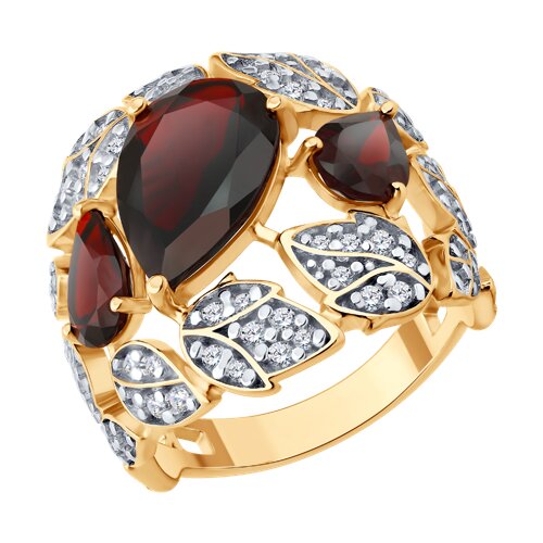 Кольцо Diamant - Серебро 925, Гранат, Фианит (арт. 93-310-00855-1)