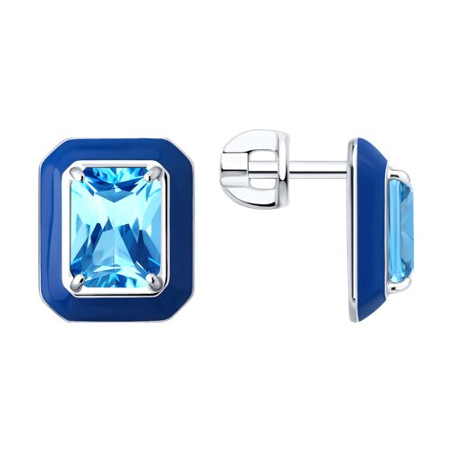 Серьги SOKOLOV - Серебро 925, Фианит, Эмаль (арт. 94027098)