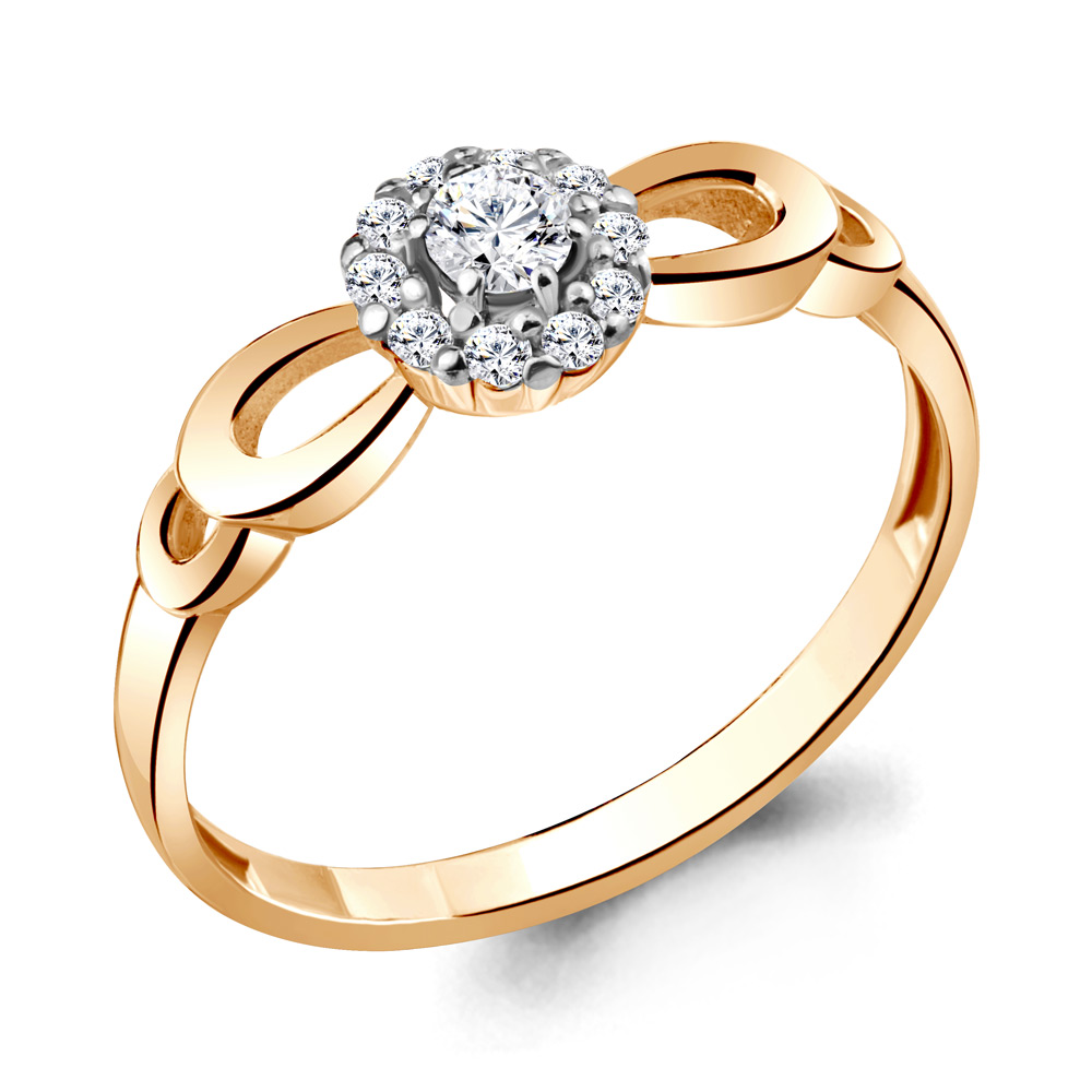 Кольцо Аквамарин - Серебро 925, Фианит (арт. 68813А.6)