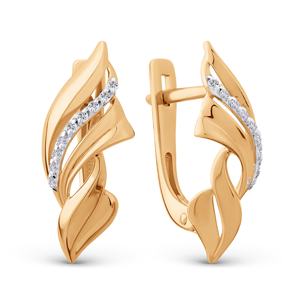 Серьги ЮФ Династия - Золото 375, Фианит (арт. 035472-5102)