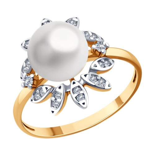 Кольцо SOKOLOV - Серебро 925, Жемчуг культивированный, Фианит (арт. 92012155)
