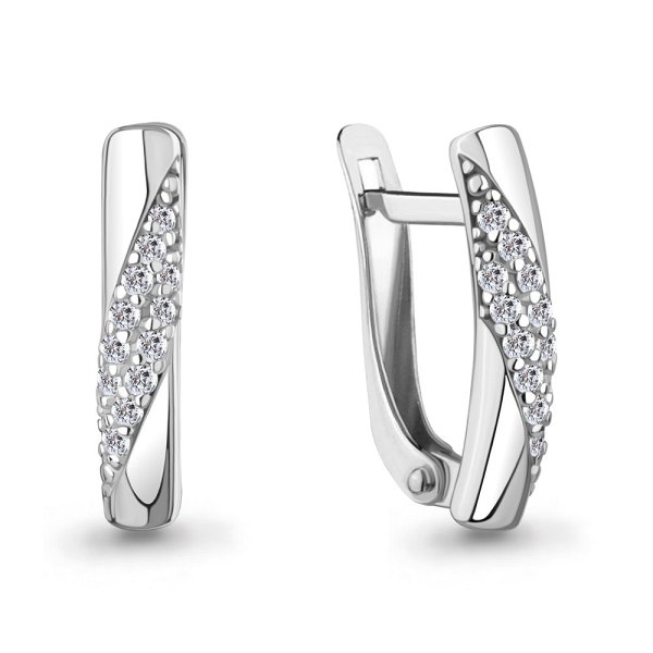 Серьги Аквамарин - Серебро 925, Фианит (арт. 400928А.5)