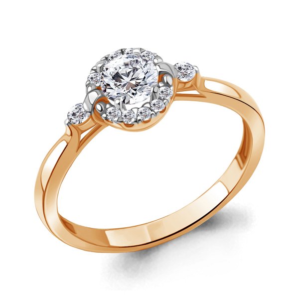 Кольцо Аквамарин - Серебро 925, Фианит (арт. 67374А.6)