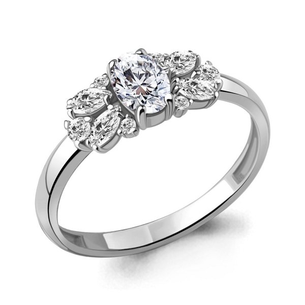 Кольцо Аквамарин - Серебро 925, Фианит (арт. 67412А.5)