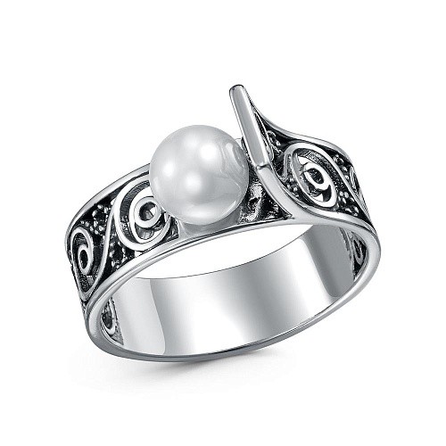 Кольцо Красная пресня - Серебро 925, Жемчуг имитация (арт. 23616704)