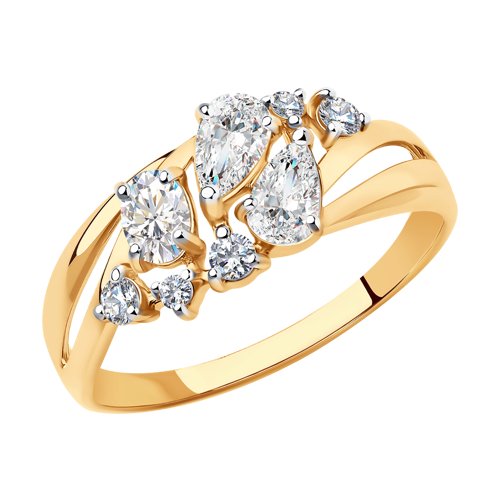 Кольцо SOKOLOV - Золото 375, Фианит (арт. 018512-4)