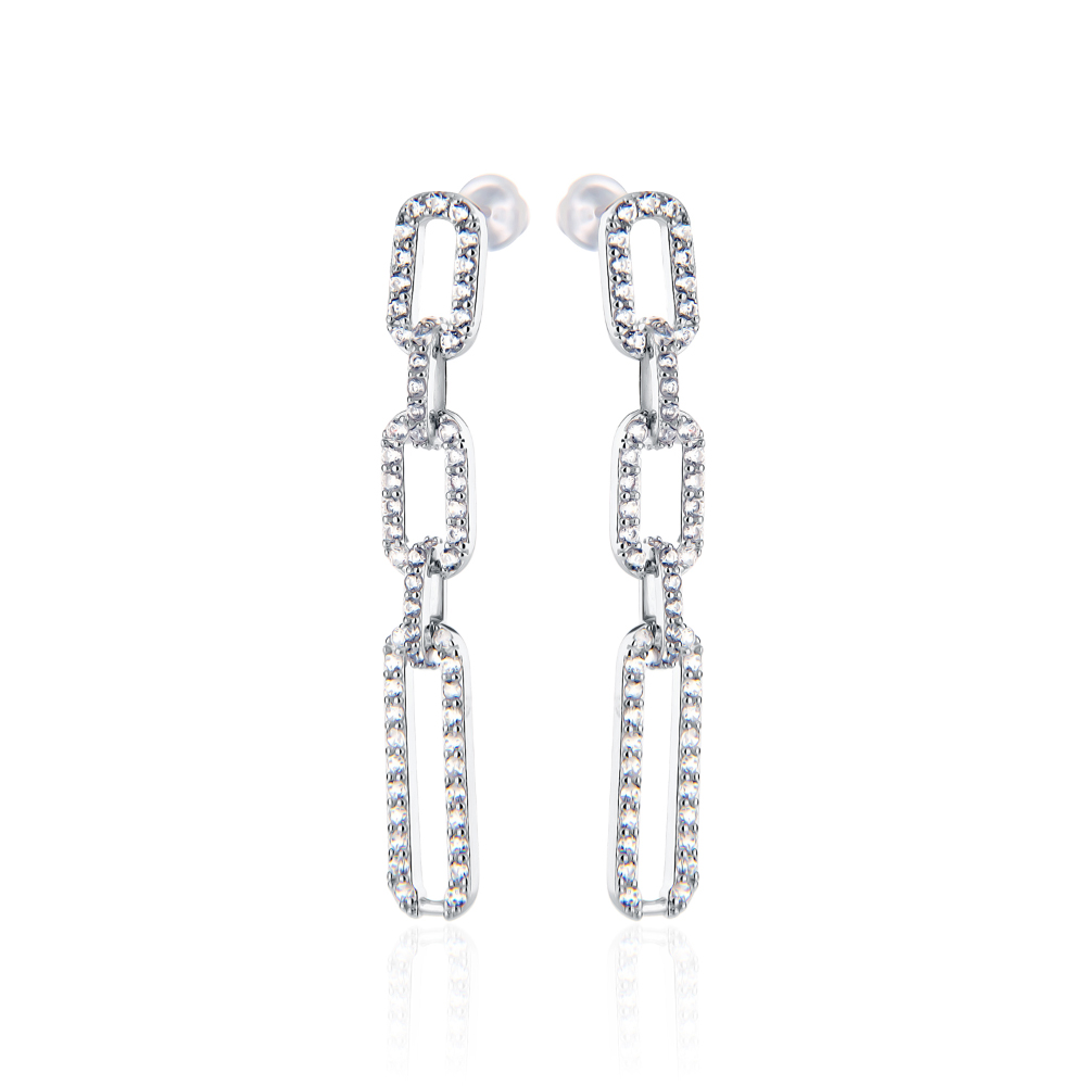 Серьги Фиделис - Серебро 925, Фианит (арт. E59480401-Rd)