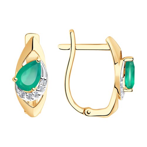 Серьги SOKOLOV - Золото 375, Агат, Фианит (арт. 37725964)