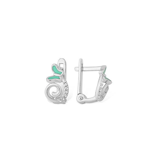 Серьги EFREMOV - Серебро 925, Фианит, Эмаль (арт. 1210416120-501)