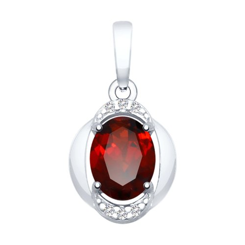 Подвеска SOKOLOV - Серебро 925, Гранат, Фианит (арт. 92030466)