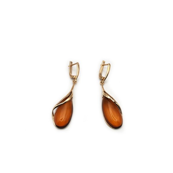 Серьги Янтарная волна - Серебро 925, Янтарь (арт. 821134к)