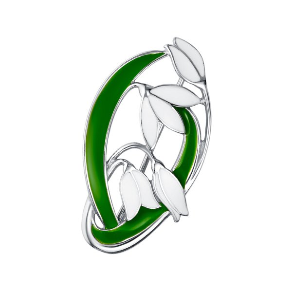 Брошь Красная пресня - Серебро 925, Эмаль (арт. 13016548Д)