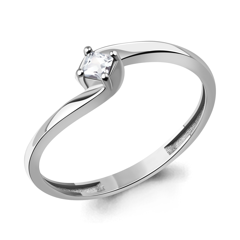 Кольцо Аквамарин - Серебро 925, Фианит (арт. 600620.5)