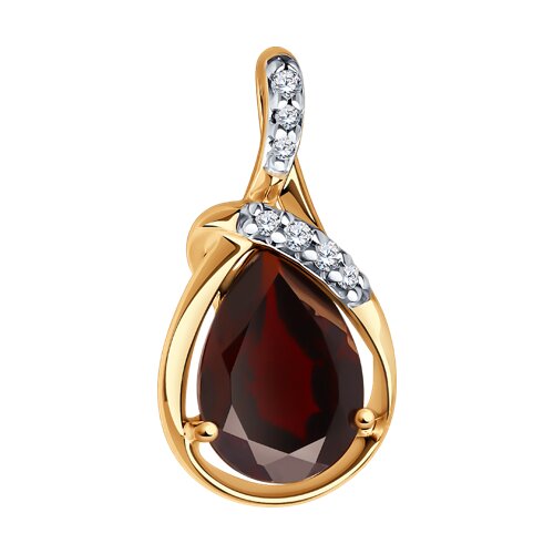 Подвеска Diamant - Серебро 925, Гранат, Фианит (арт. 93-330-01919-1)