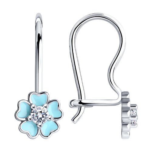 Серьги SOKOLOV - Серебро 925, Фианит, Эмаль (арт. 94021818)