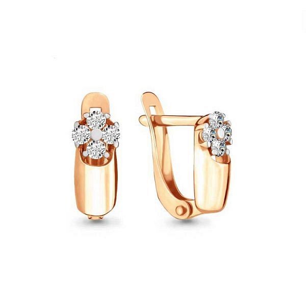 Серьги Аквамарин - Золото 585, Фианит (арт. 46074.1)