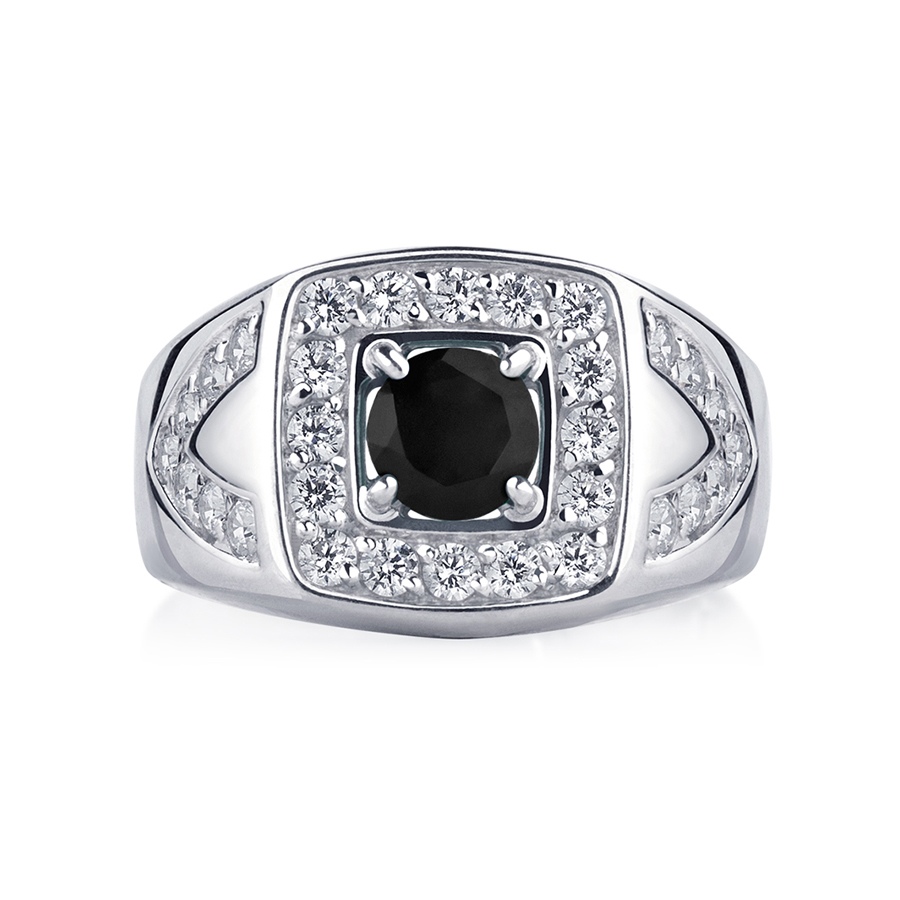 Кольцо Platinum Lab. - Платина 950, Бриллиант черный, Бриллиант (арт. ПК-084Ч-01)