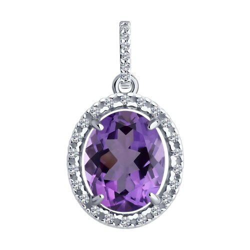 Подвеска Diamant - Серебро 925, Аметист, Фианит (арт. 94-330-02647-2)