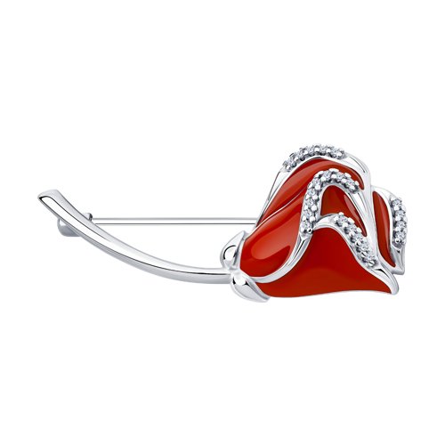 Брошь SOKOLOV - Серебро 925, Фианит, Эмаль (арт. 94040202)