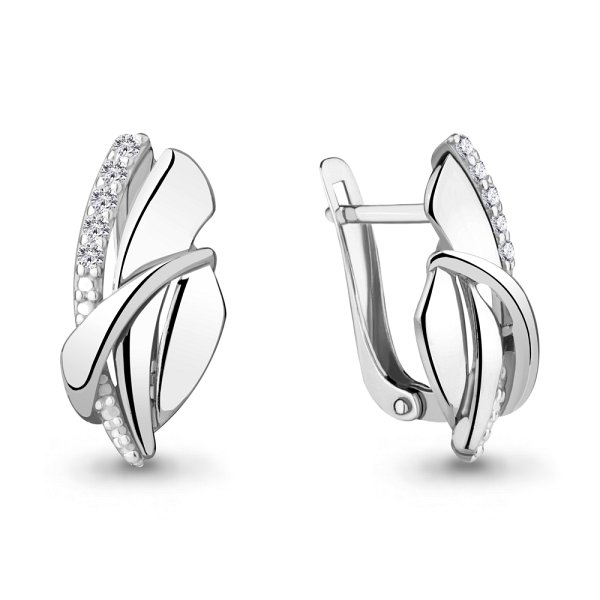 Серьги Аквамарин - Серебро 925, Фианит (арт. 46894А.5)