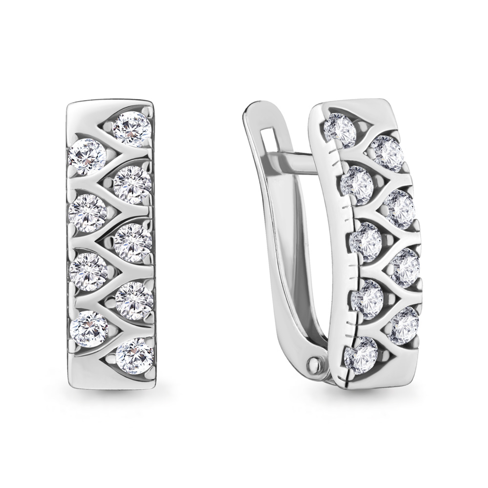 Серьги Аквамарин - Серебро 925, Фианит (арт. 48291А.5)