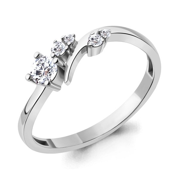 Кольцо Аквамарин - Серебро 925, Фианит (арт. 67419А.5)