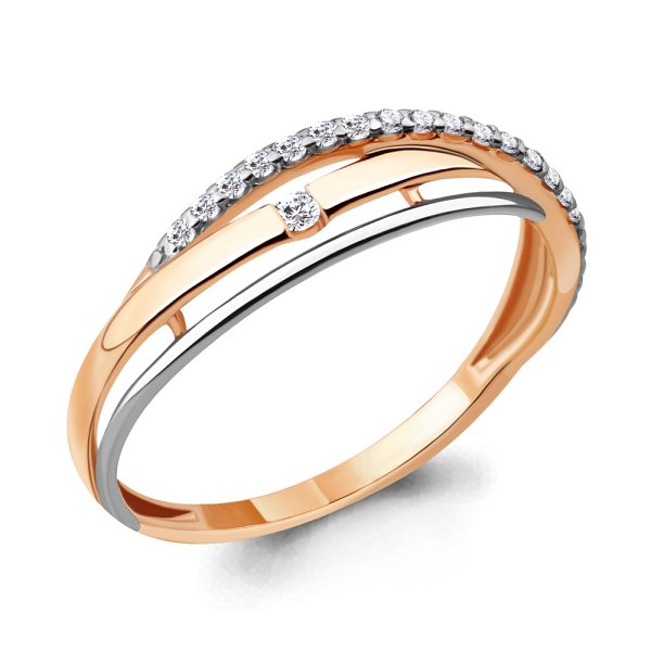 Кольцо Аквамарин - Золото 585, Фианит (арт. 64375А.1)