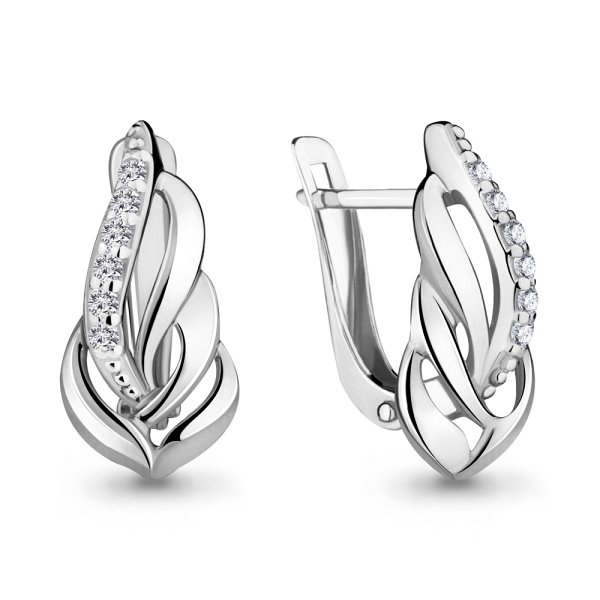 Серьги Аквамарин - Серебро 925, Фианит (арт. 46889А.5)