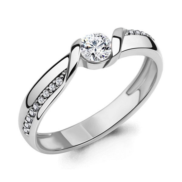 Кольцо Аквамарин - Серебро 925, Фианит (арт. 665491А.5)