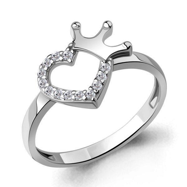 Кольцо Аквамарин - Серебро 925, Фианит (арт. 600769А.5)