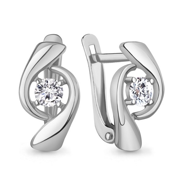 Серьги Аквамарин - Серебро 925, Фианит (арт. 400471А.5)