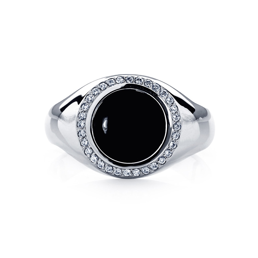 Кольцо Platinum Lab. - Платина 950, Бриллиант, Оникс (арт. ПК-071-02)