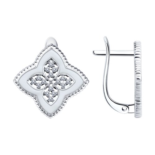 Серьги SOKOLOV - Серебро 925, Фианит, Эмаль (арт. 94027269)