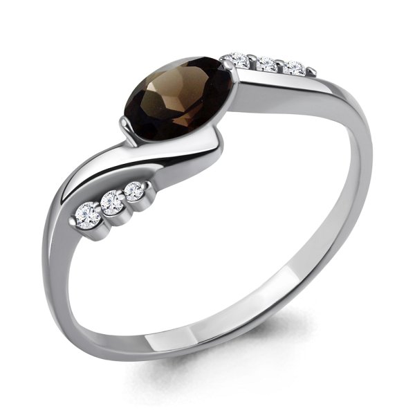 Кольцо Аквамарин - Серебро 925, Кварц, Фианит (арт. 6525301А.5)