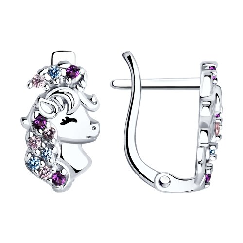 Серьги SOKOLOV - Серебро 925, Фианит, Эмаль (арт. 94026085)