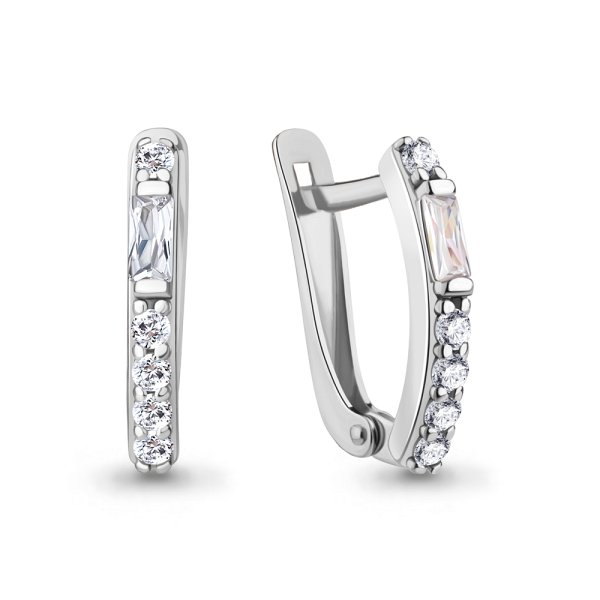 Серьги Аквамарин - Серебро 925, Фианит (арт. 49811А.5)