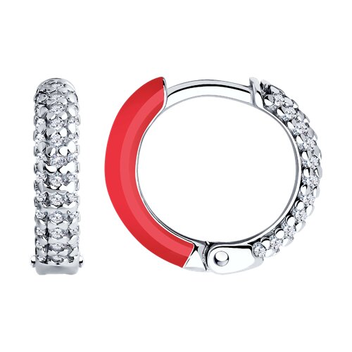Серьги Diamant - Серебро 925, Фианит, Эмаль (арт. 94-120-01893-2)