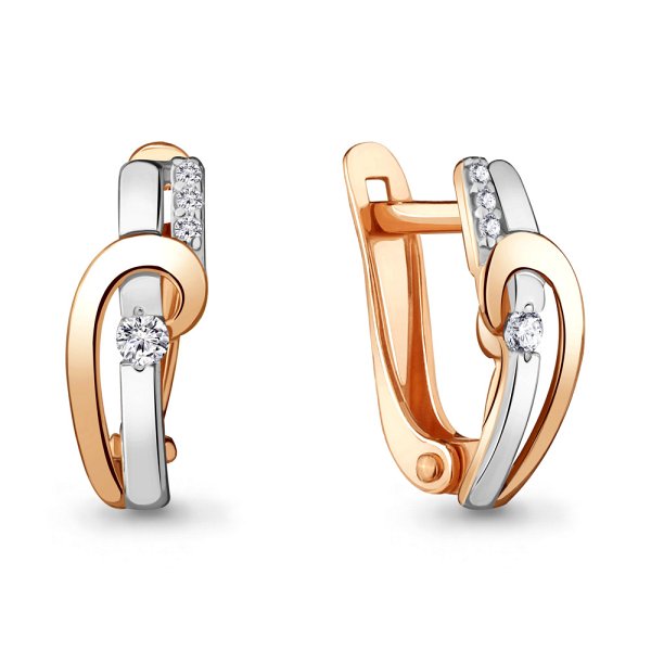 Серьги Аквамарин - Золото 585, Фианит (арт. 45328А.1)