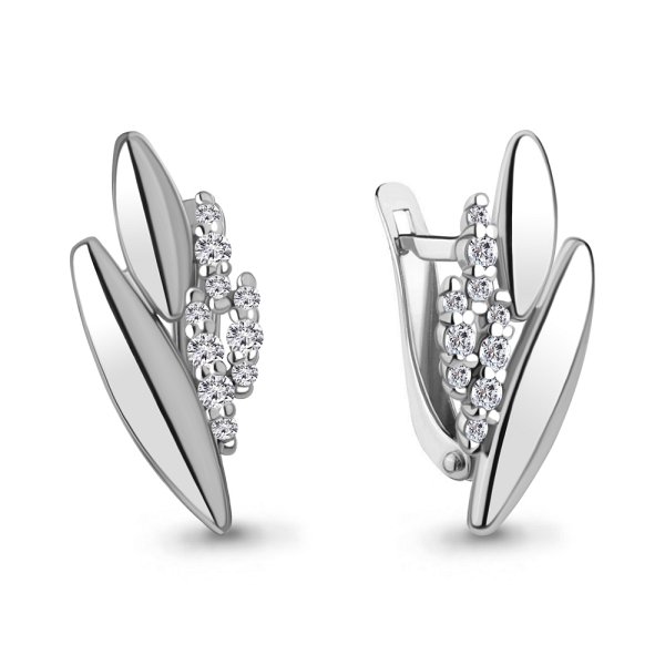 Серьги Аквамарин - Серебро 925, Фианит (арт. 49825А.5)