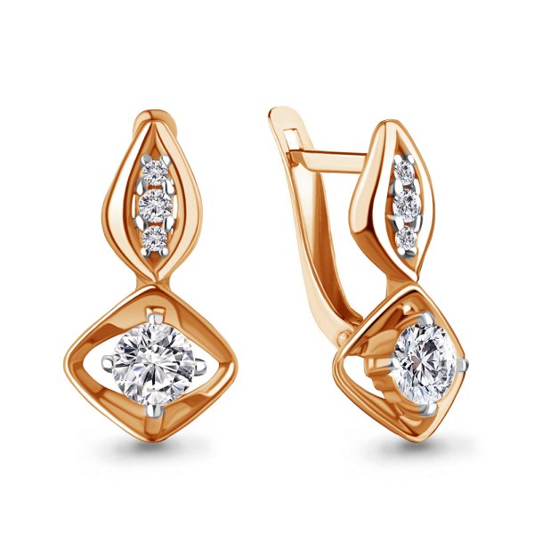 Серьги Аквамарин - Серебро 925, Фианит (арт. 49224А.6)