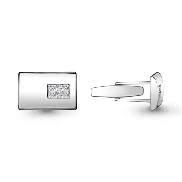 Запонки Аквамарин - Серебро 925, Фианит (арт. 72831.5)