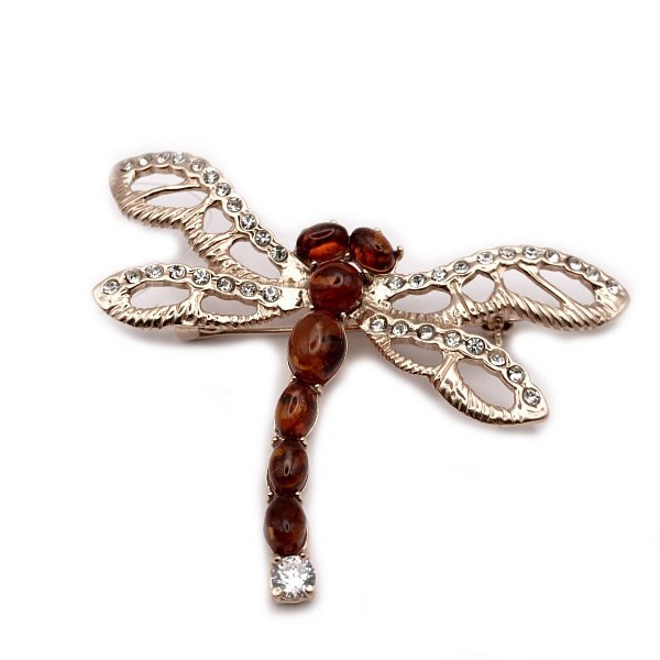 Брошь Янтарная волна - Серебро 925, Янтарь (арт. 825030к)